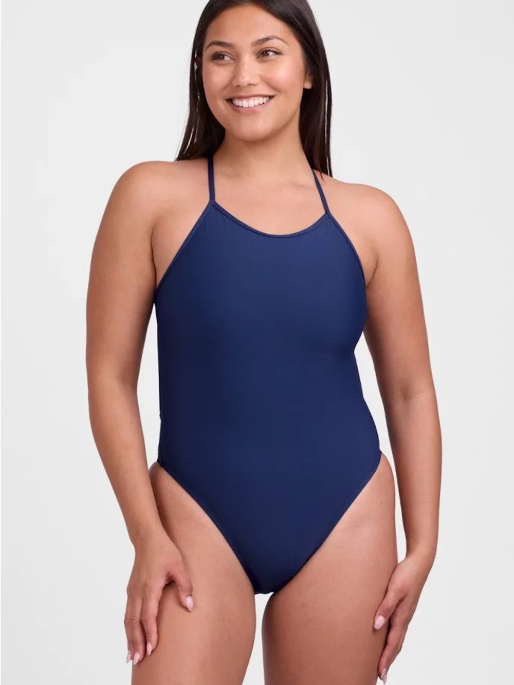 Jolyn Clothing Navy High-Neck One-Piece Swimsuit